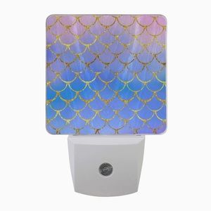 ZOEO Mermaid Nightlight 2 Pack, Purple Fish Scales Plug-in LED With Light Sensor